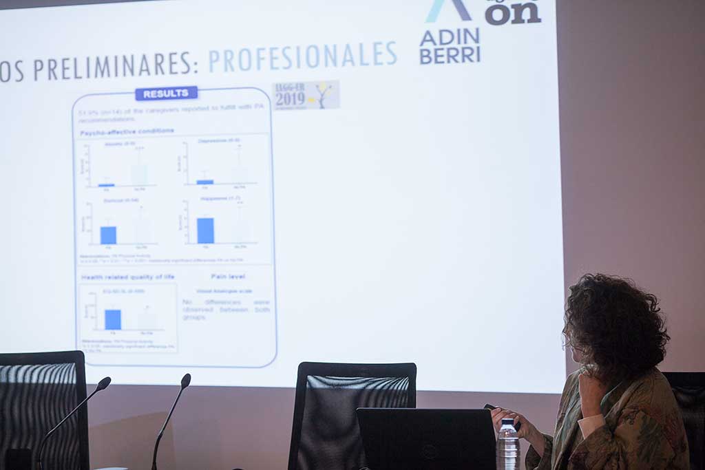 La doctora Kortajarena, durante la presentación del estudio de Ageing-On en Aita Menni