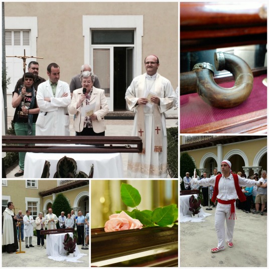 El Hospital Aita Menni recibe la peregrinación que lleva el báculo de Santa Teresa