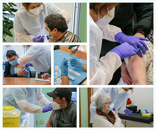 Profesionales de Aita Menni participan en el proceso de vacunación en Gipuzkoa