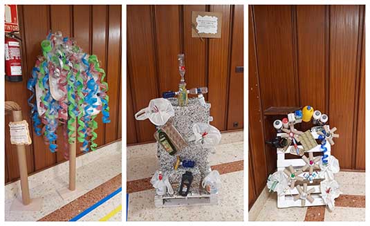 Esculturas hechas con residuos en el Hospital Aita Menni